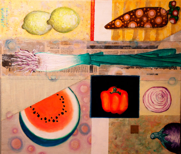 frutas, verduras y hortalizas Oil Canvas Still Life Paintings