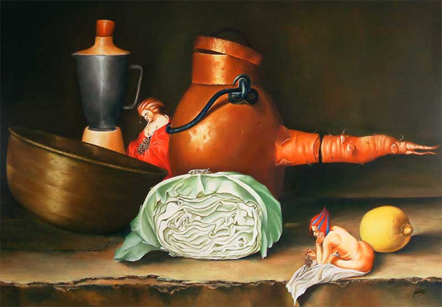 Bodegón con batidora rusa Oil Canvas Still Life Paintings