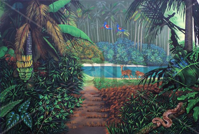 Paisaje amazonico Oil Canvas Landscaping