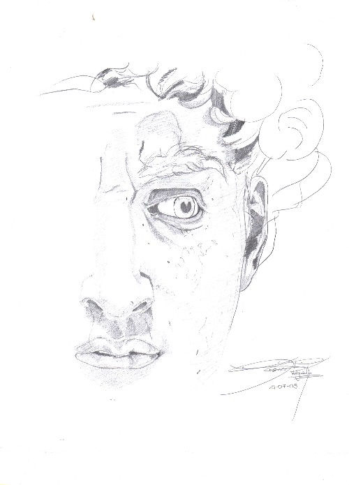 David - Estudio facial sobre una obra de Miguel Angel