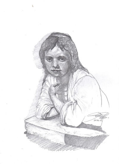 Saskia - Estudio sobre Rembrandt Pencil