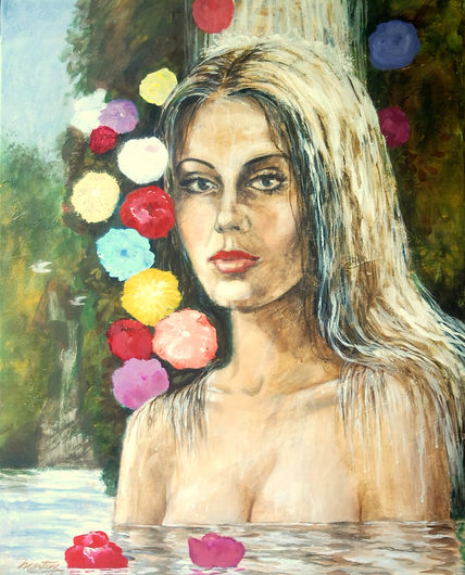 Baño con flores