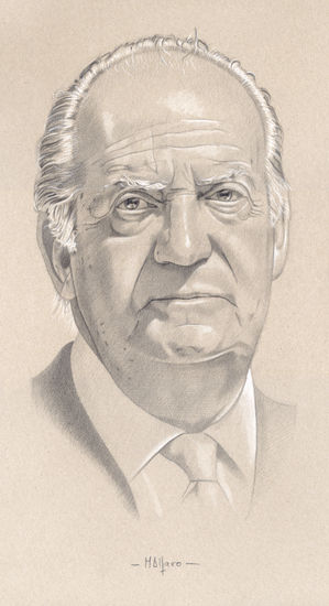 "Don Juan Carlos I" Grafito Otros Retrato