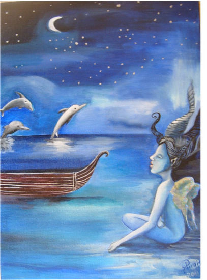 Ninfa y delfines 1 Acrylic Panel Others