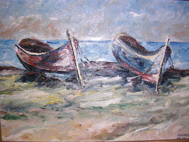 Las barcas Oil Canvas Marine Painting