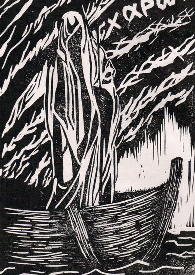 caronte Linocut