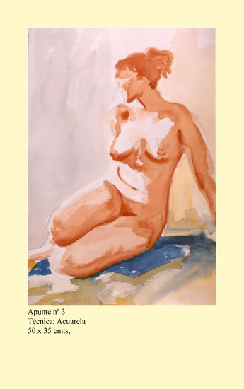 DESNUDO APUNTE 3 Watercolour Paper Nude Paintings