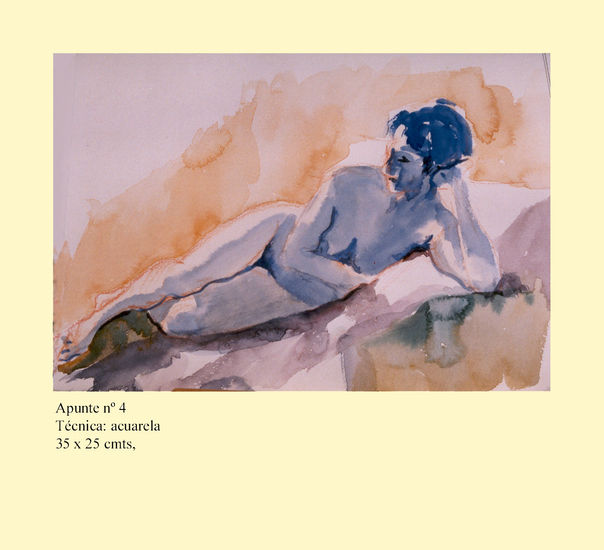 DESNUDO APUNTE 4 Watercolour Paper Nude Paintings