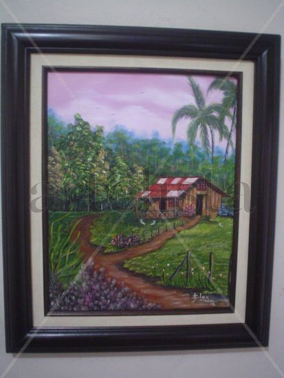 atardecer en el campo Oil Canvas Landscaping