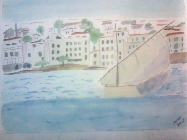 VELERO4 Watercolour Card Marine Painting