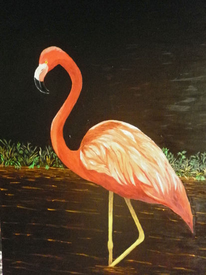 FLAMINGO Oil Canvas Animals