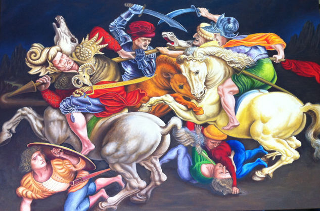 La batalla de anghiari Óleo Lienzo Figura