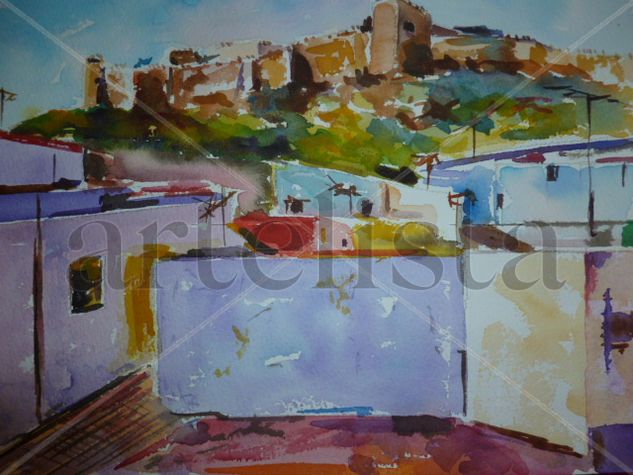 Alcazaba de Almería Acuarela Papel Paisaje