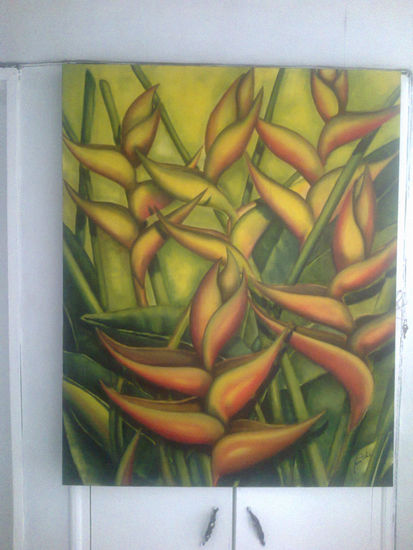 Heliconias Oil Canvas Floral Painting