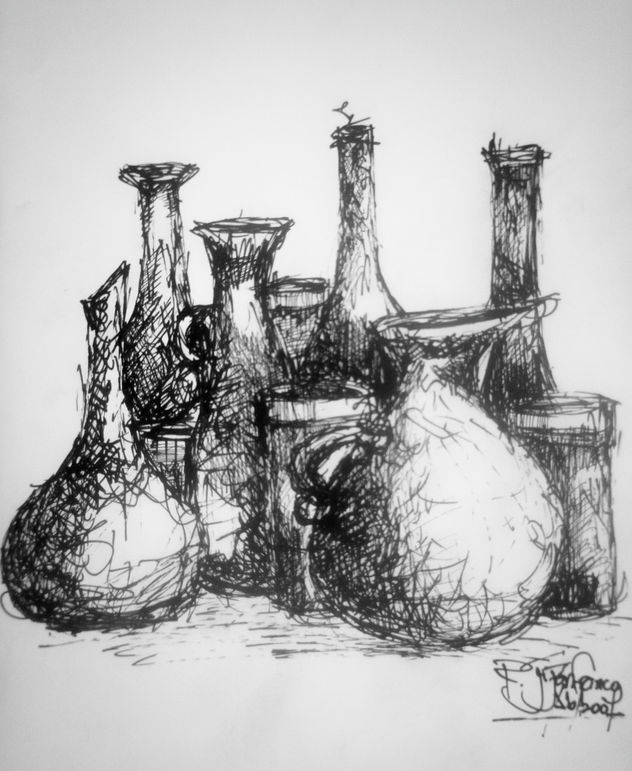 botellas en negro