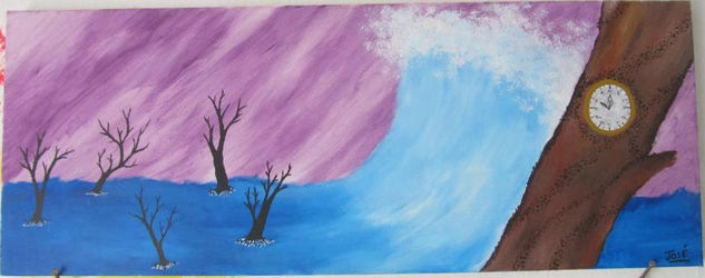 El tiempo y las hormigas Acrylic Canvas Landscaping