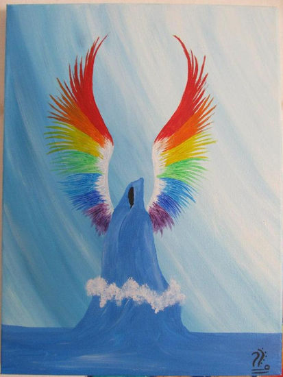 El ángel de la libertad Acrylic Canvas Figure Painting