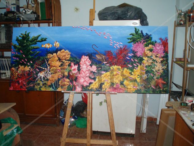 Flotacion /Ilusion 8paisaje acuatico) Oil Canvas Marine Painting