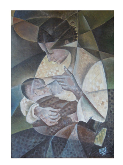 Maternidad Oil Canvas Portrait