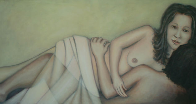 Desnudo, pintura a pedido ( maría paz Villagra, constitución, chile. Acrílico Lienzo Desnudos