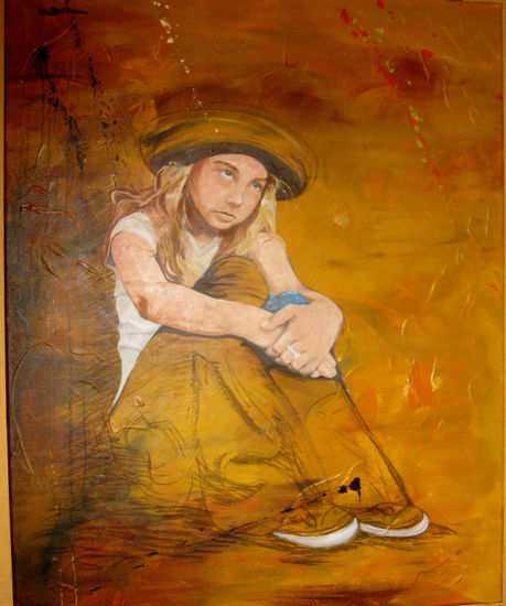 Pensando Mixed media Canvas Portrait