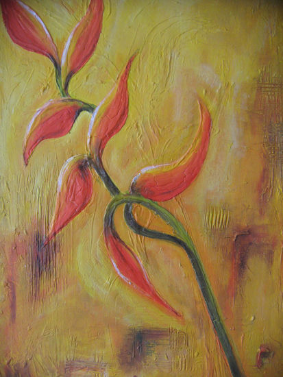 HELICONIA II Acrylic Canvas Floral Painting