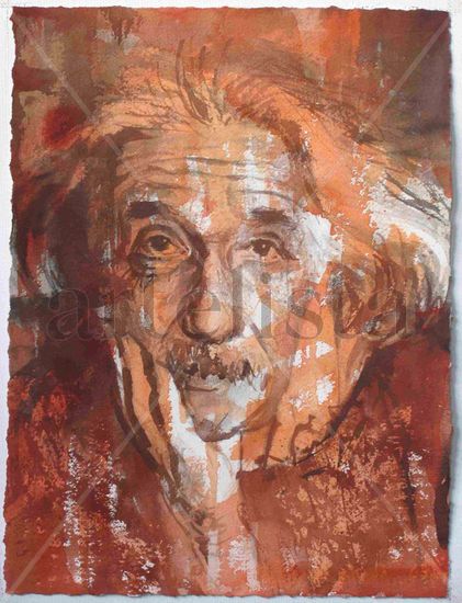 Einstein Watercolour Paper Portrait