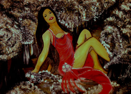 Vestida de rojo te...