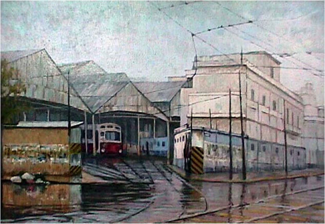 "TERMINAL DEL SUBTE" Oil Canvas Landscaping