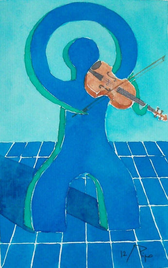 indalo violinista 2 Watercolour Paper Others