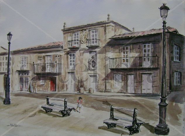 Pazo La Casa Grande, Trives Watercolour Paper Landscaping