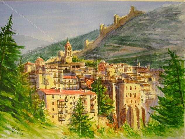 Albarracín Acuarela Papel Paisaje