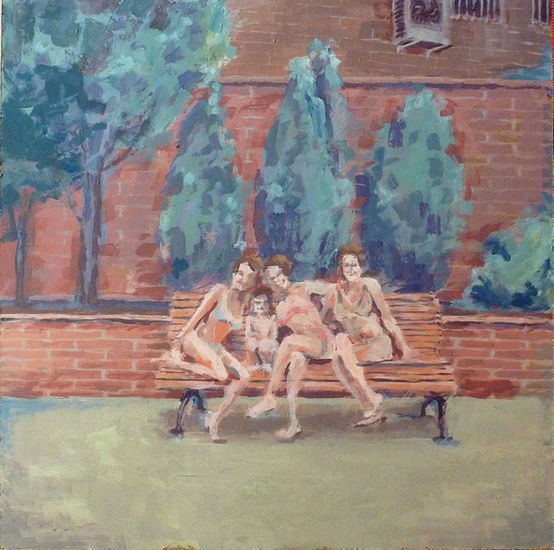 cuatro chicas en bikini Acrylic Panel Figure Painting