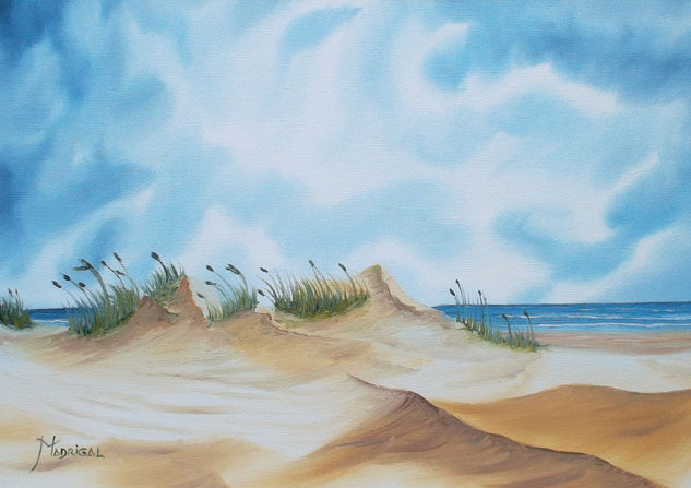 Dunas en la playa Oil Canvas Marine Painting