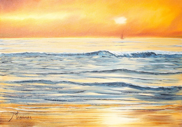 Navegando hacia el Sol Oil Canvas Marine Painting