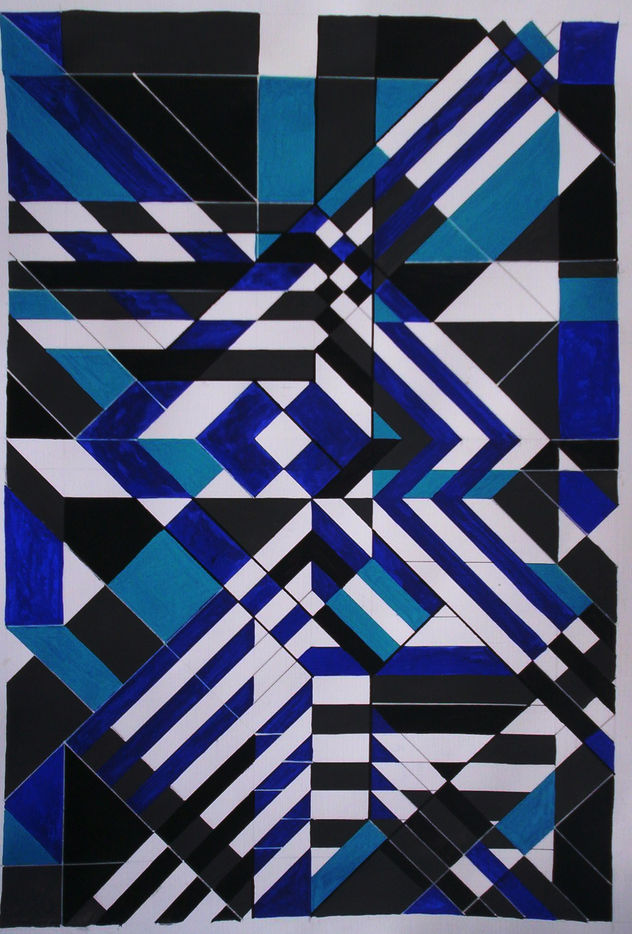 composición azul
