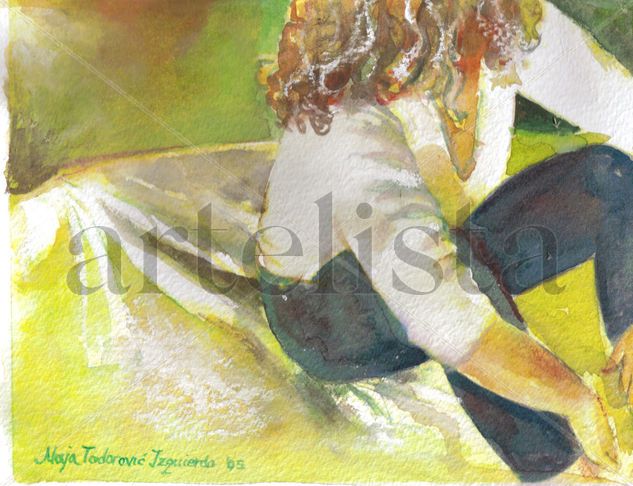 girl sitting at andre's house Gouache Cartulina Figura