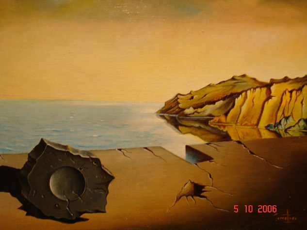 recordando a Dali Oil Panel Marine Painting