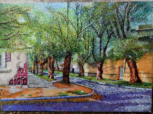 Un Barrio, una calle, una esquina. Pastel Otros Paisaje