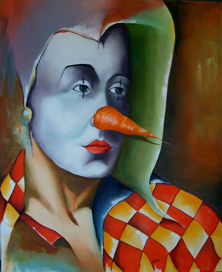 Payaso cubano IV Oil Canvas Portrait