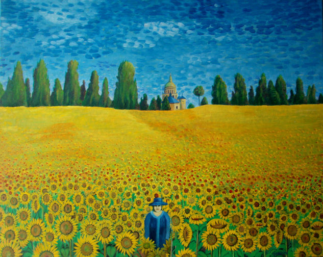 Girasoles Óleo Lienzo Paisaje