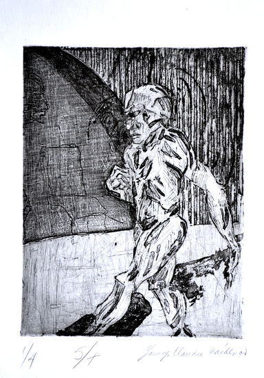 "Camino a la marcha" Aquatint