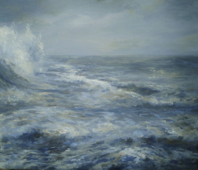 " MAR SERENO " Oil Panel Marine Painting