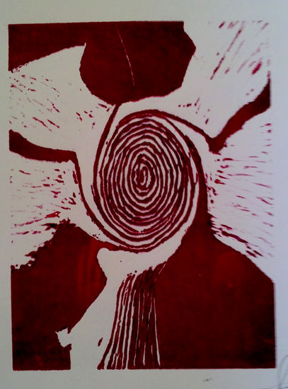 La Espiral (Rojo) Linograbado