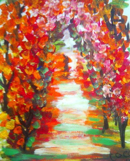 otoño Gouache Card Landscaping