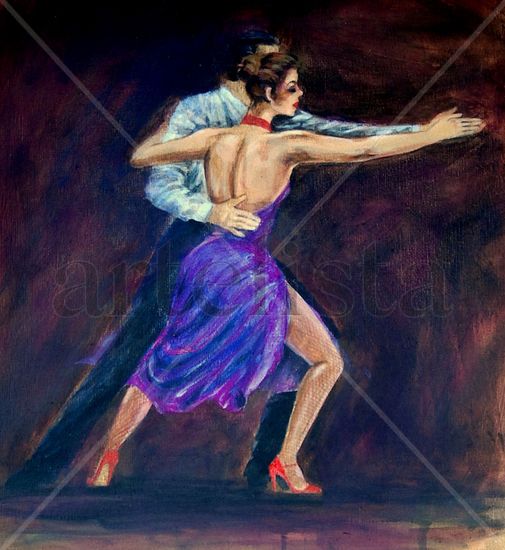 tangoDancers2 Acrylic Canvas Figure Painting