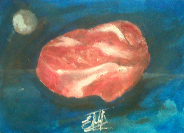 Tu carne para mi Mixed media Card Figure Painting