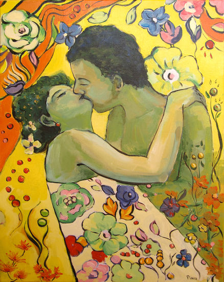 El beso Oil Canvas Figure Painting