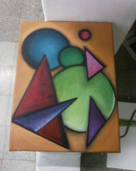 Circles and triangles... Acrylic Canvas Figure Painting