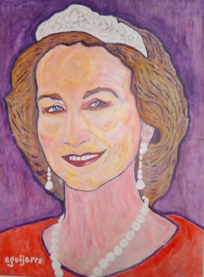 Doña Sofía, Reina de España Acrílico Tabla Retrato